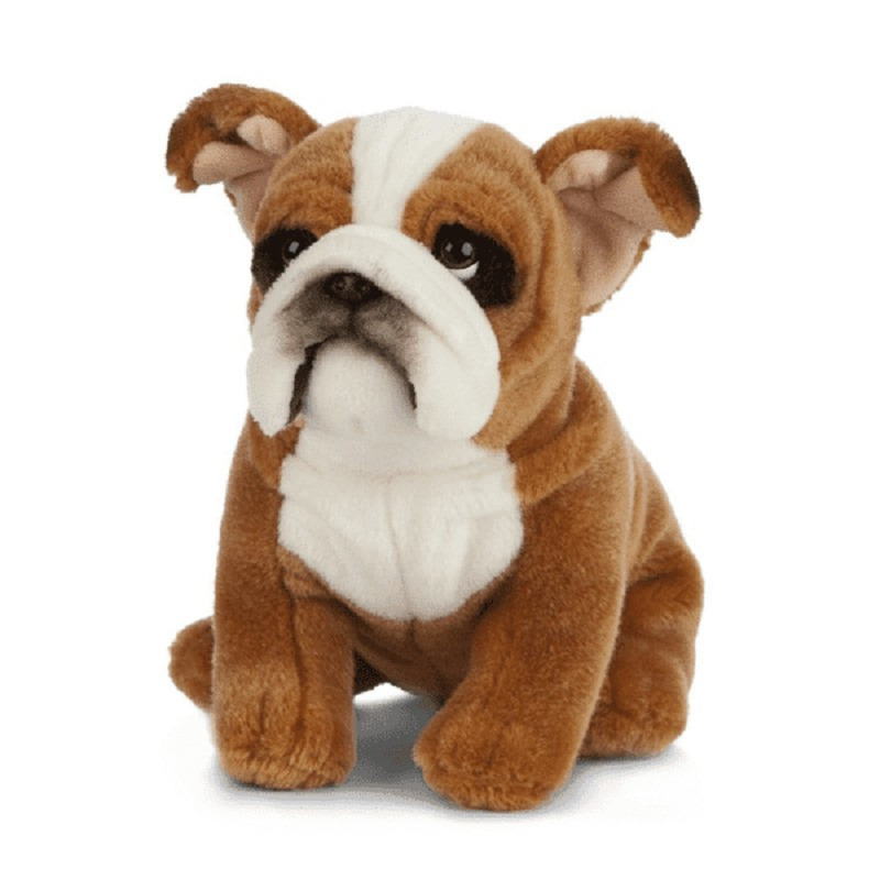 Pluche Bulldog hond knuffeldier zittend 20 cm
