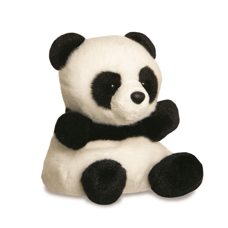 Pluche dieren knuffels zwart/witte panda van 13 cm