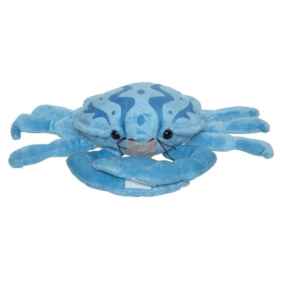Pluche dierenknuffel krab blauw 25 cm