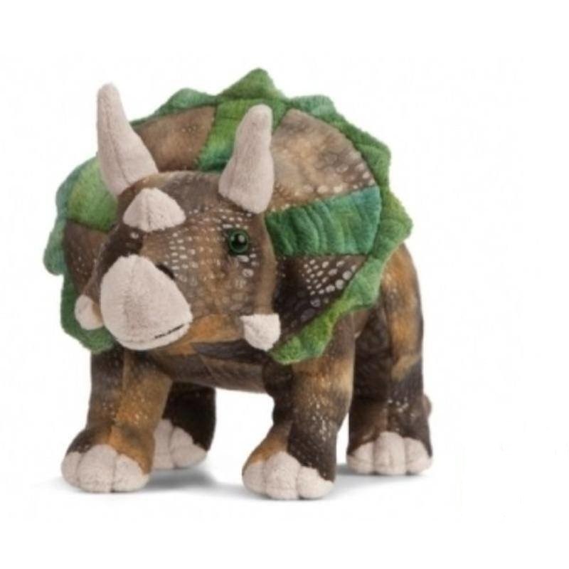 Pluche dino Triceratops knuffel groen/bruin 24 cm knuffeldieren