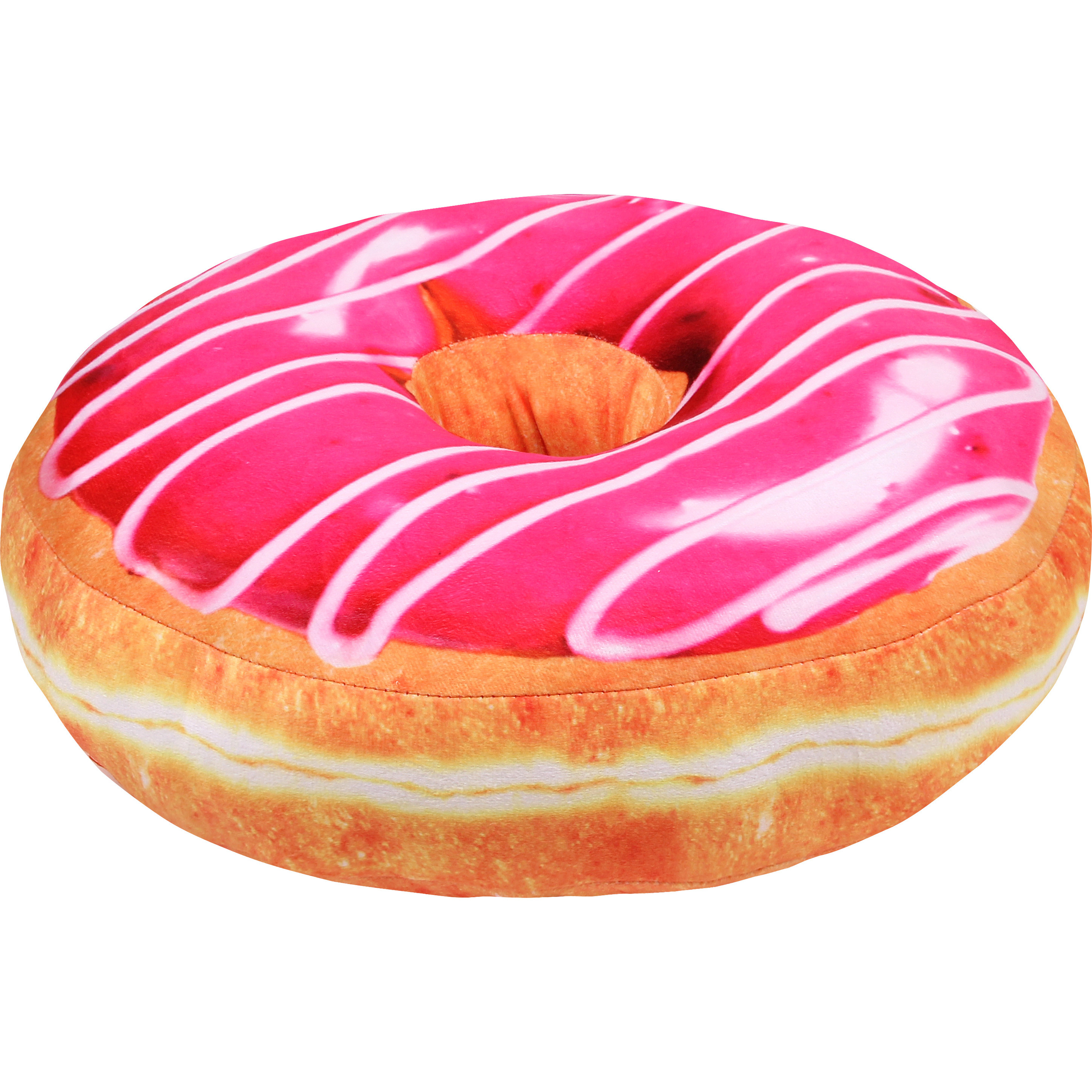 Pluche donut kussen roze 40 cm