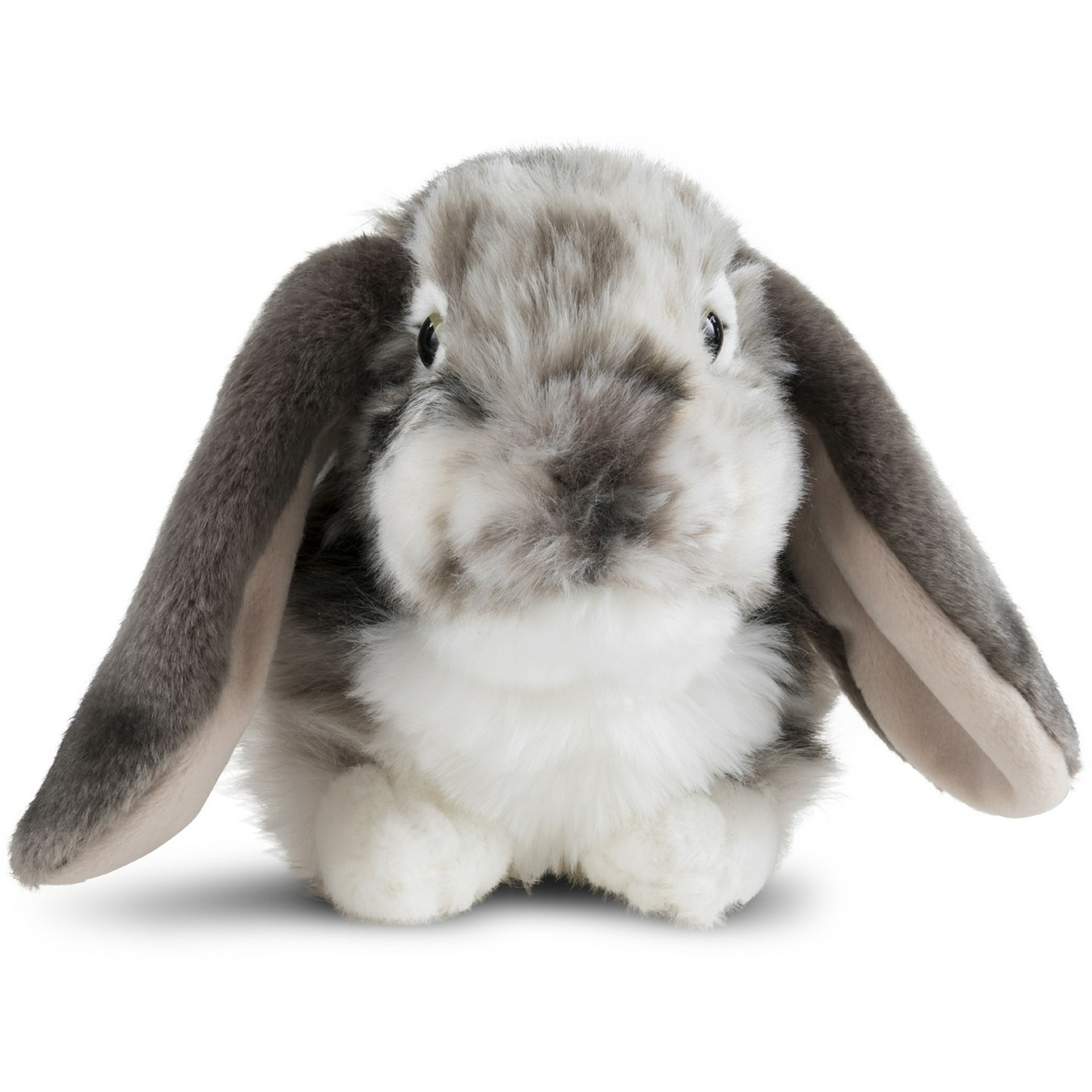 Afbeelding Pluche grijze/witte konijnen knuffel liggend 30 cm knuffeldieren door Animals Giftshop