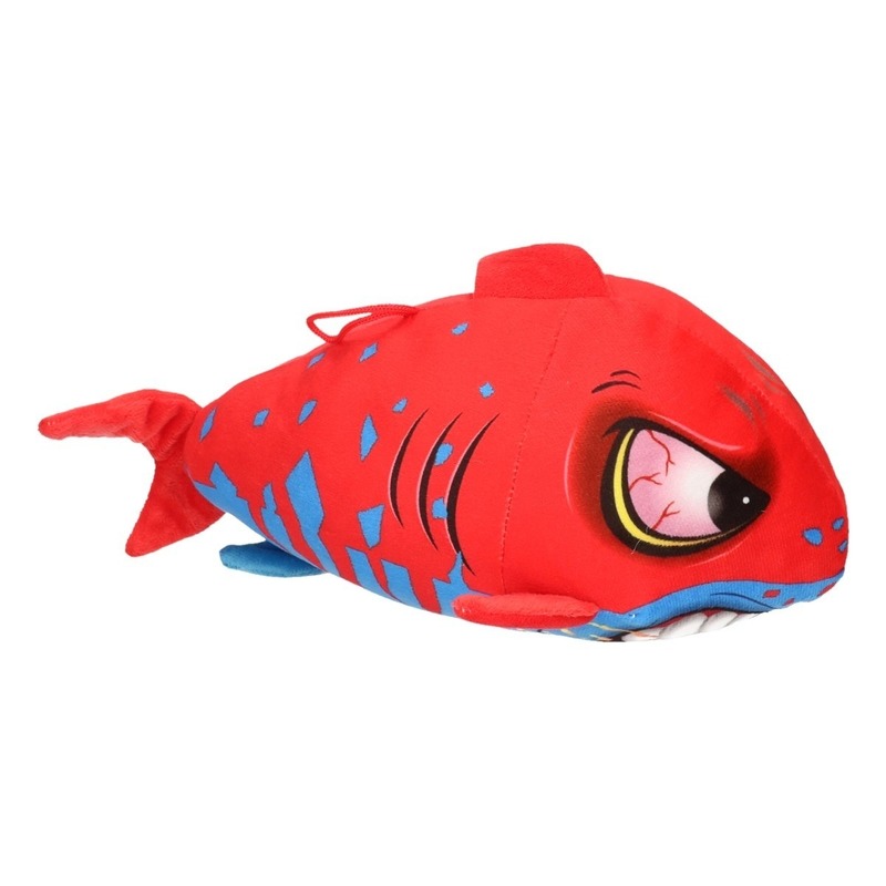 Pluche haaien knuffel rood/blauw 24 cm