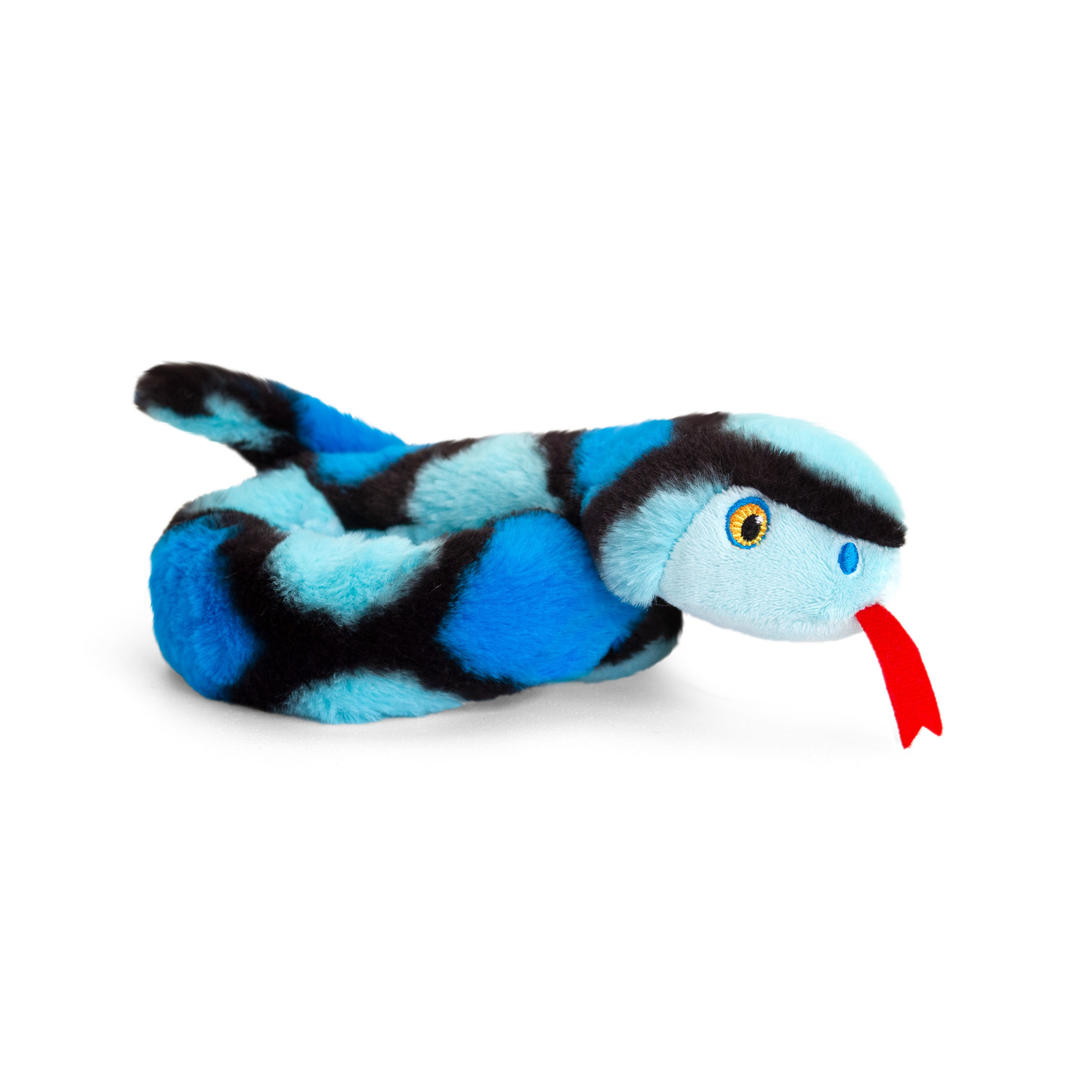 Pluche knuffel dier kleine opgerolde slang blauw 65 cm