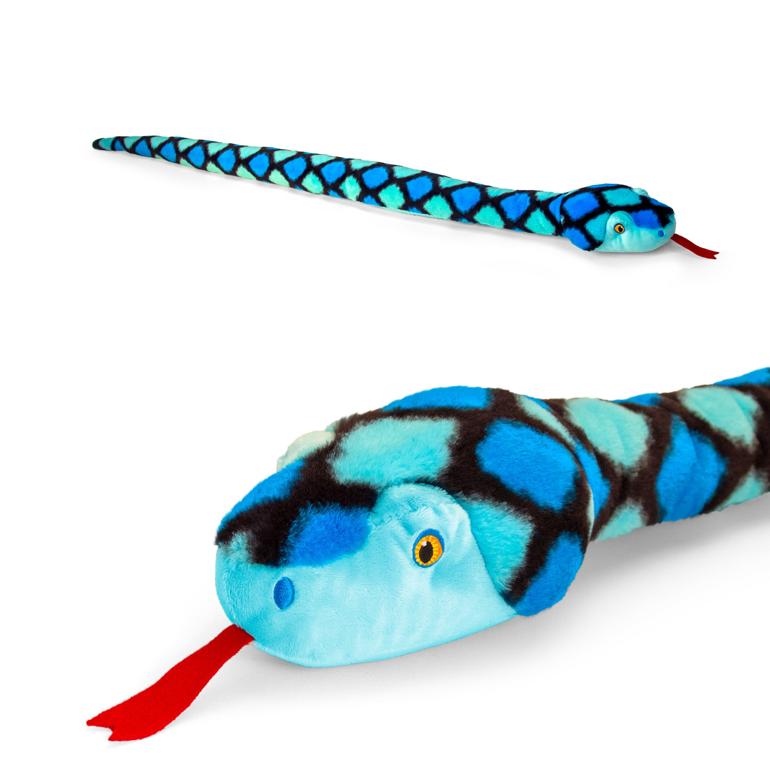 Pluche knuffel dier slang blauw 100 cm