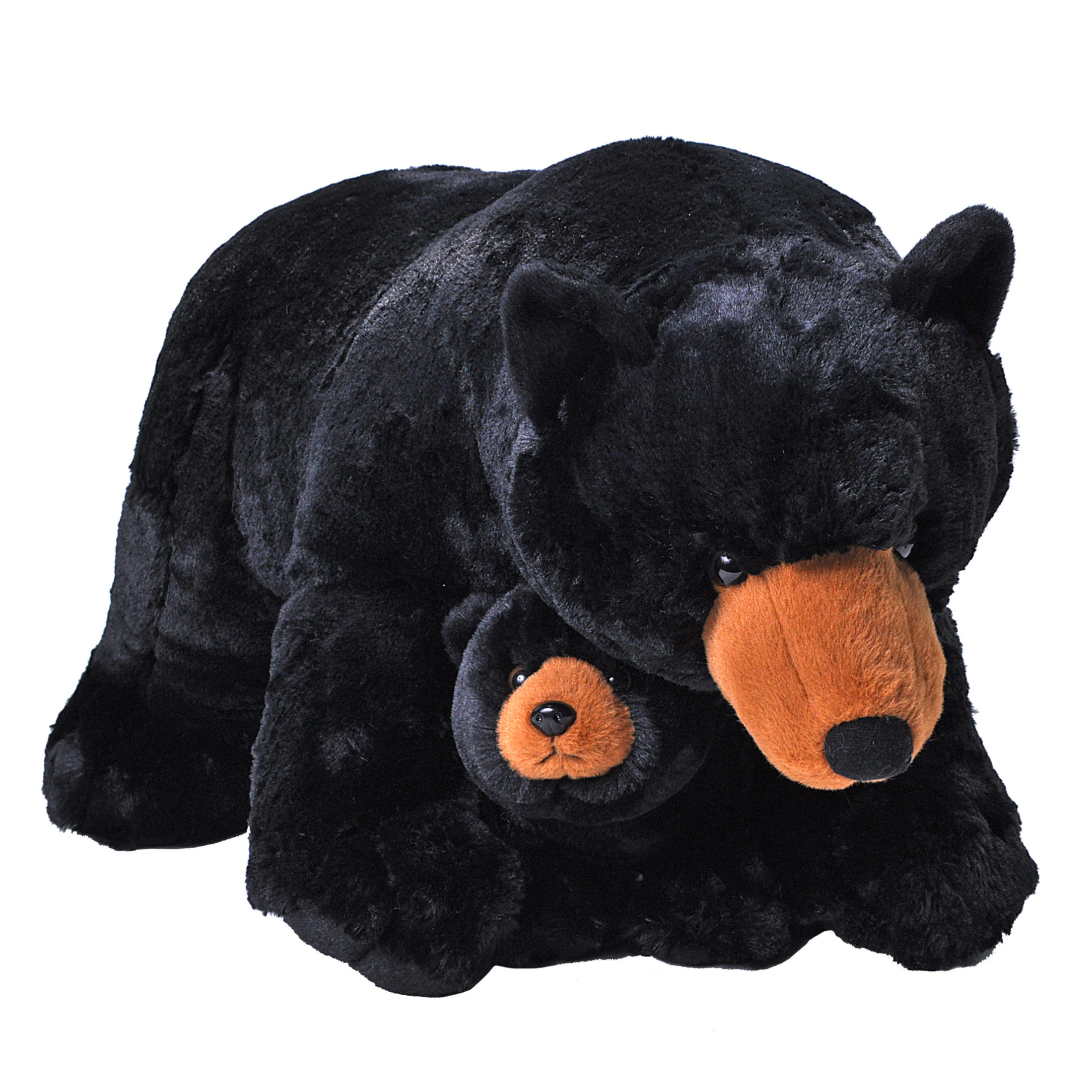 Pluche knuffel dieren familie zwarte beren 76 cm