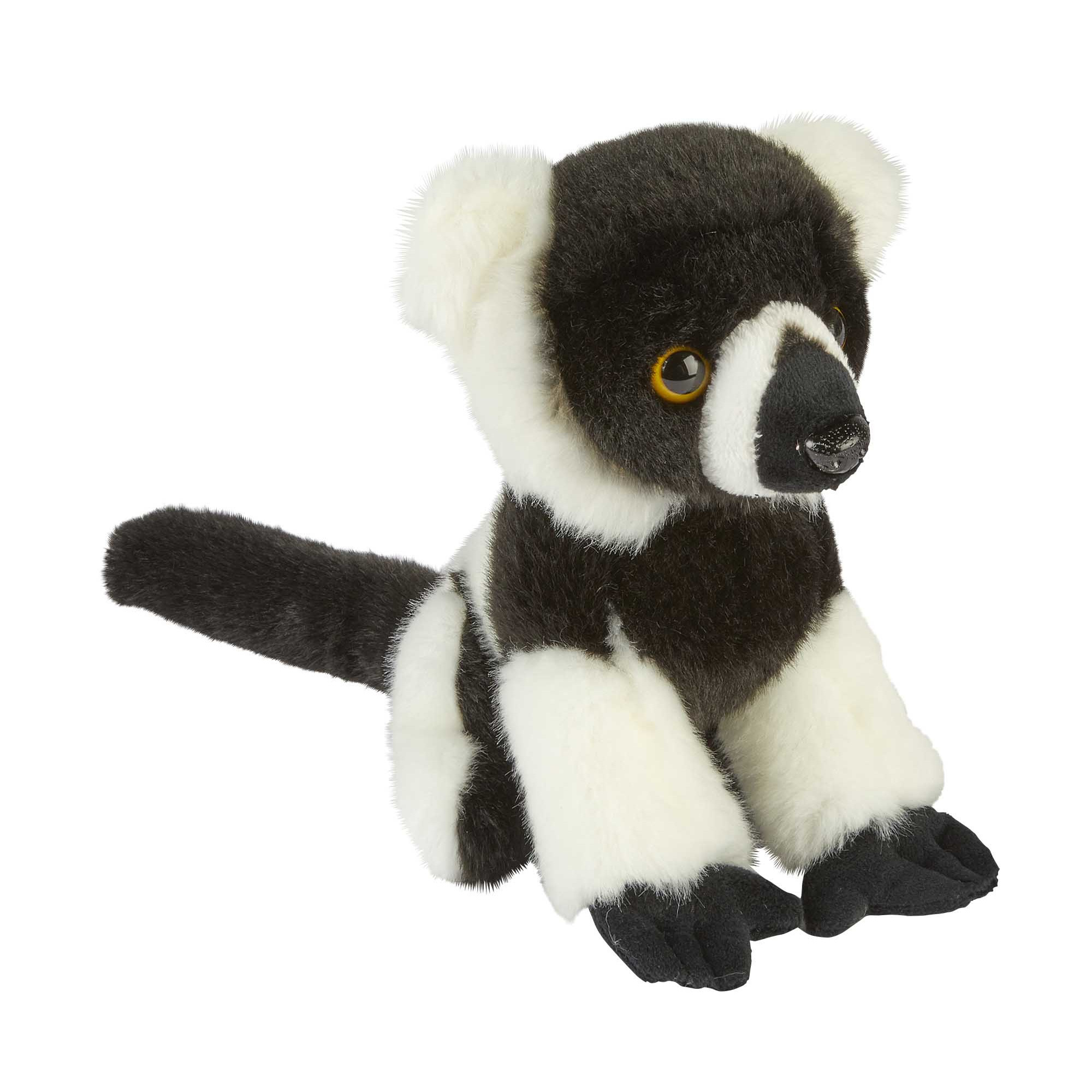 Pluche knuffel dieren zwart/wit Lemur aapje 18 cm