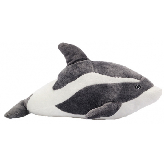 Pluche knuffel - dolfijn - grijs - 35 cm