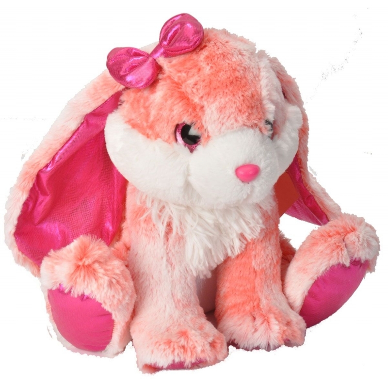 Pluche knuffel knuffeldier roze konijn 30 cm