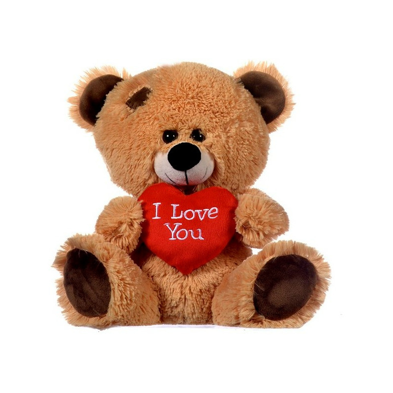 Afbeelding Pluche knuffel Valentijn I Love You bruin beertje 20 cm door Animals Giftshop