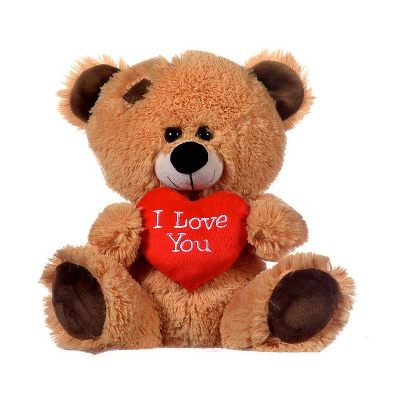 Afbeelding Pluche knuffel Valentijn I Love You bruin beertje 27 cm door Animals Giftshop
