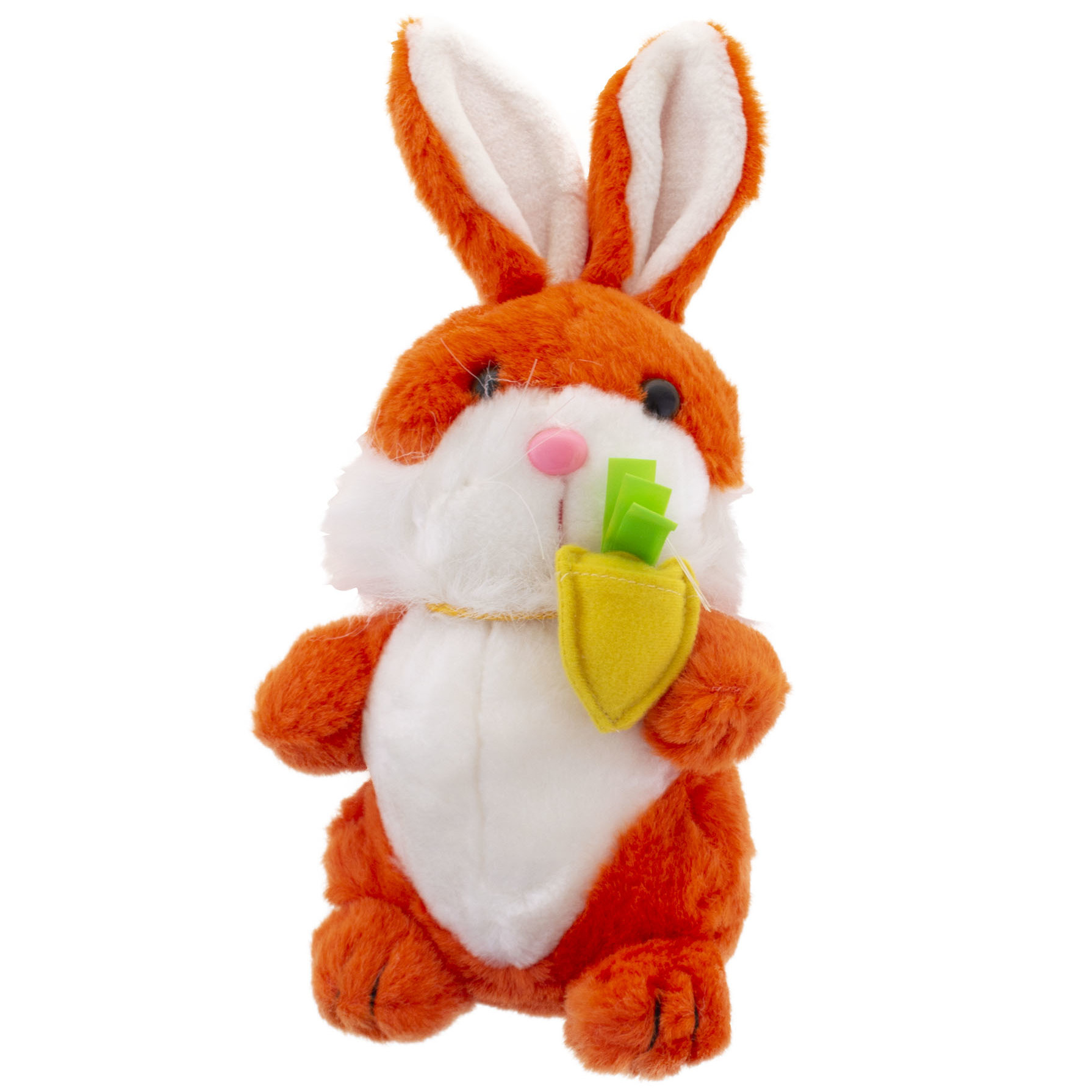 Pluche konijn/paashaas knuffel met wortel oranje 28 cm