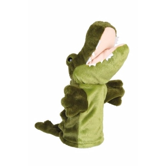 Pluche krokodillen handpop 24 cm