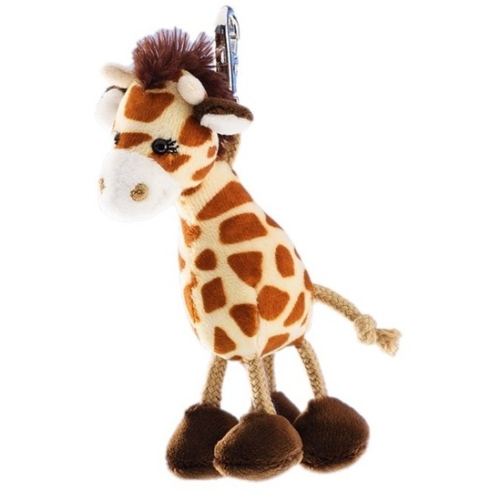 Pluche mini knuffel giraffe sleutelhanger 13 cm