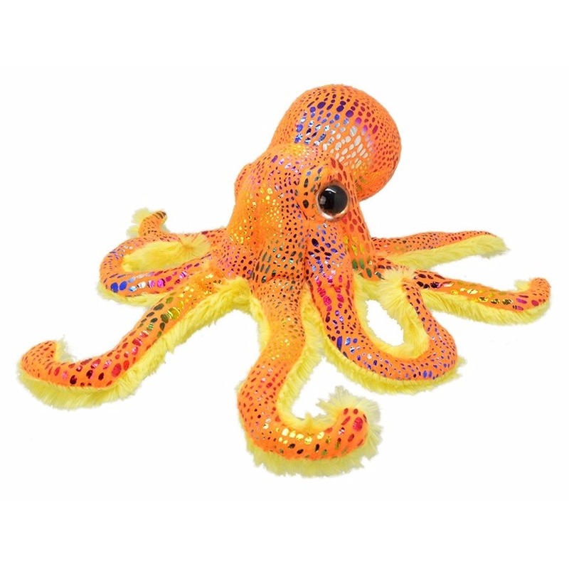 Pluche octopus knuffeldier oranje 25 cm