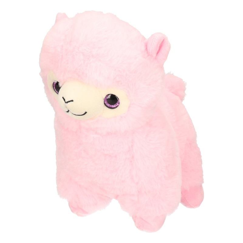 Pluche roze alpaca/lama knuffel 20 cm