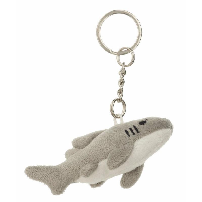 Pluche sleutelhanger haai knuffel 6 cm