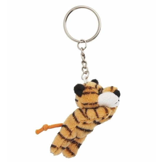 Pluche sleutelhanger tijger knuffel 6 cm