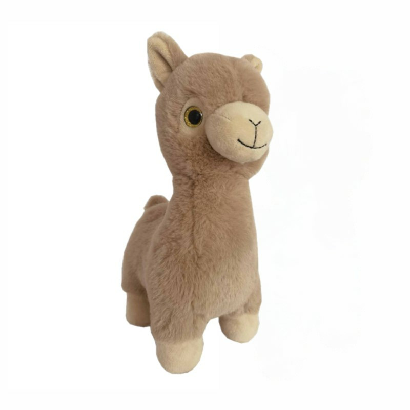 Pluche speelgoed knuffeldier Bruine Lama van 27 cm