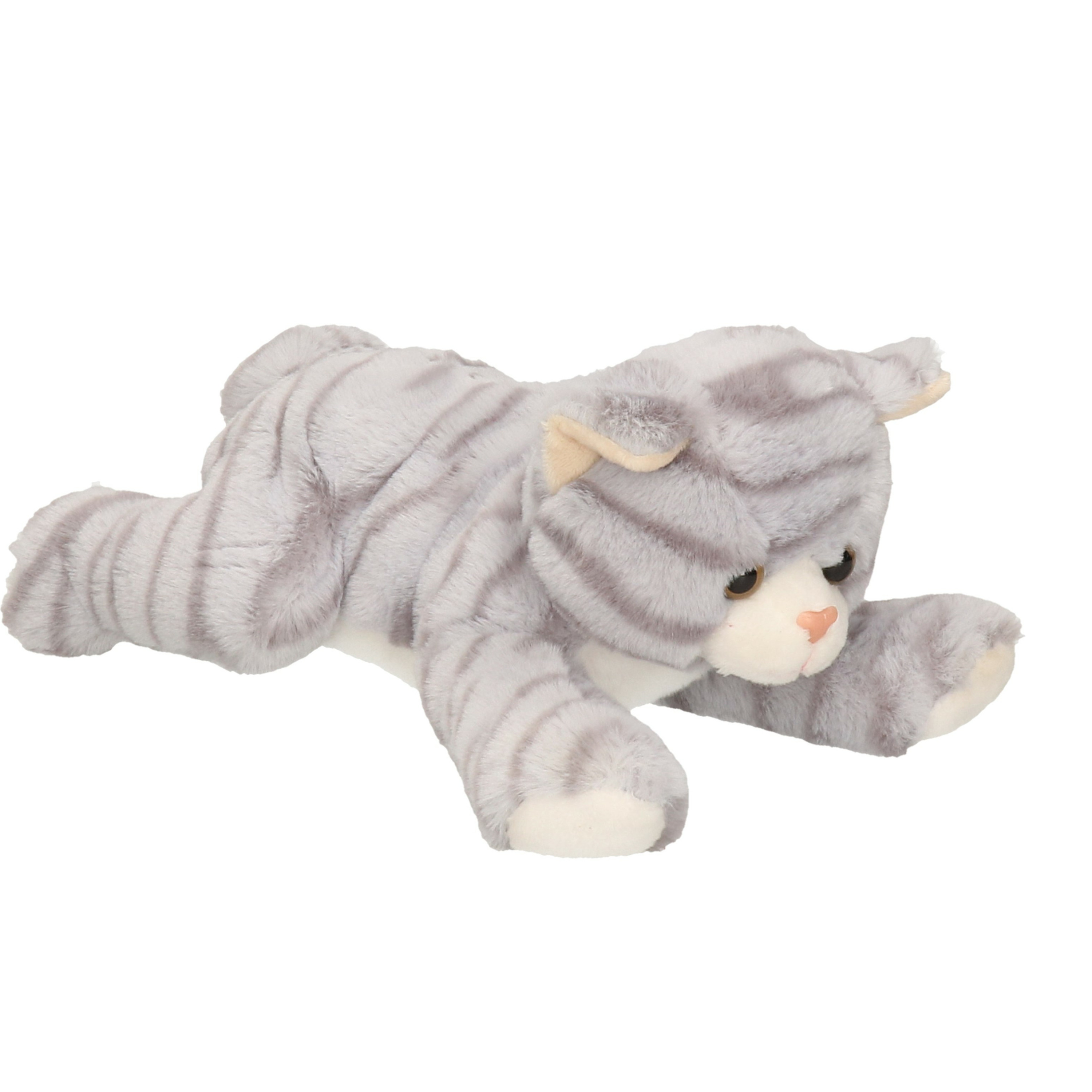 Pluche speelgoed poes/kat knuffeldier grijs 25 cm