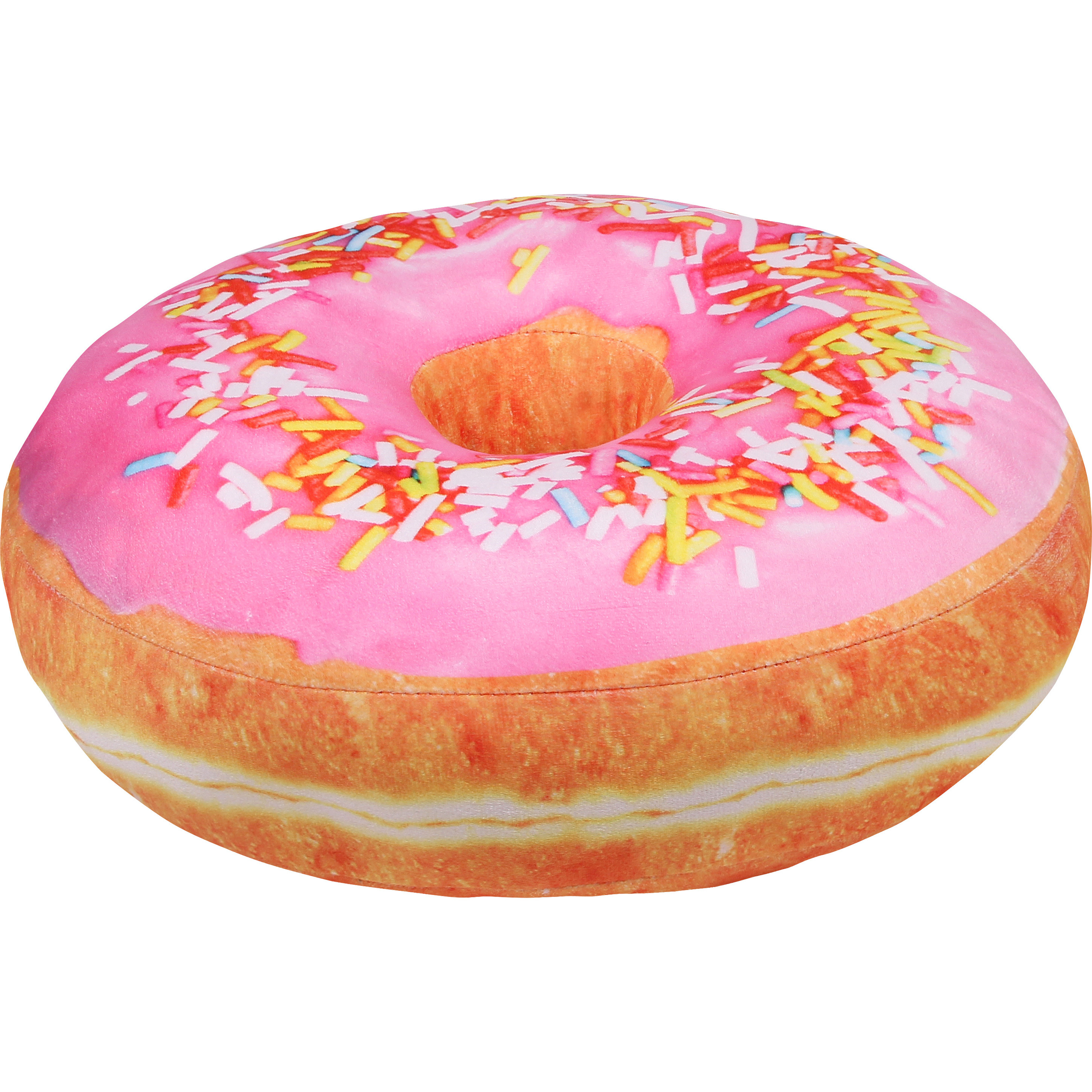 Pluche sprinkels donut kussen lichtroze 40 cm