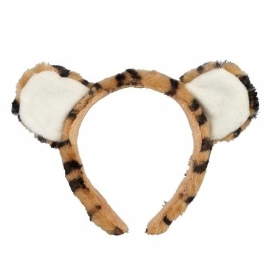 Pluche tijger hoofdband met oortjes 15 cm