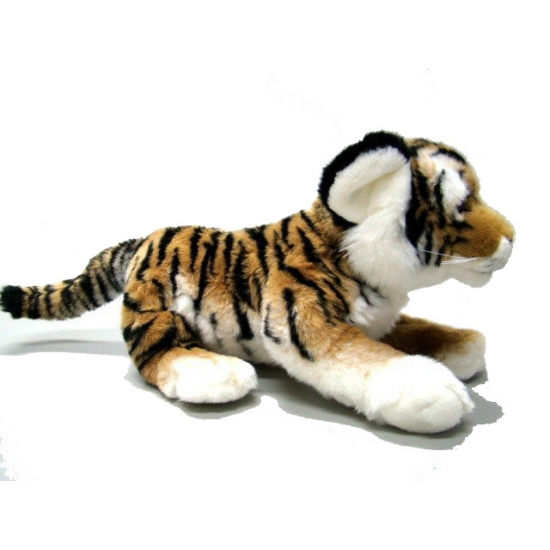Pluche tijger knuffel liggend 30 cm