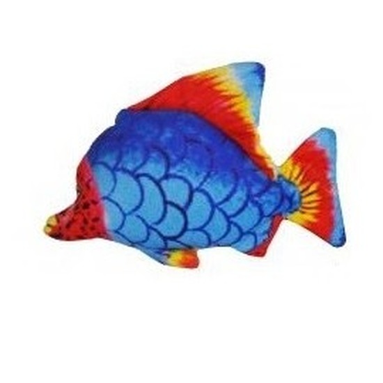 Pluche tropische vis blauwe schubben 25 cm