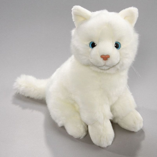 Afbeelding Pluche witte kat/poes 23 cm door Animals Giftshop