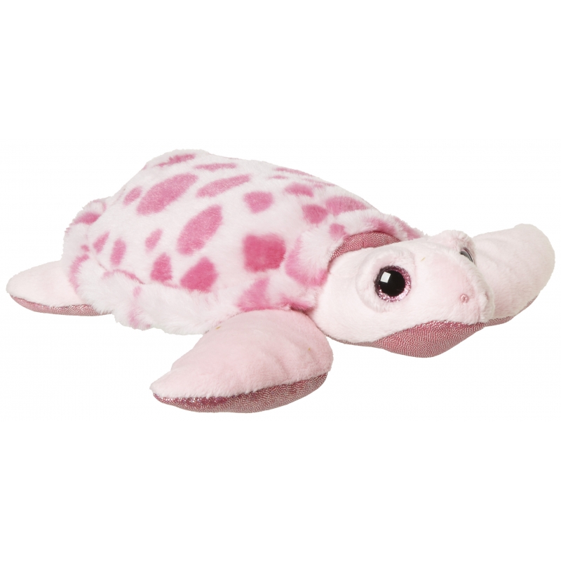 Pluche zeeschildpad knuffeldier roze 23 cm