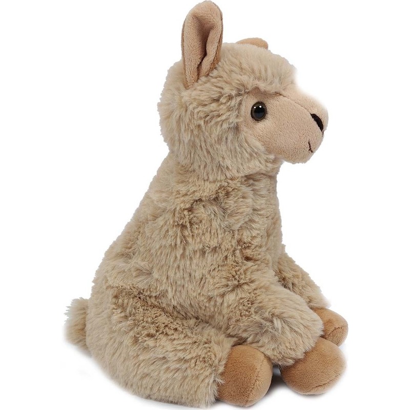Pluche zittende lama/alpaca knuffel beige 24 cm