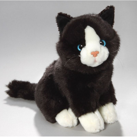 Afbeelding Pluche zwart/witte kat/poes 23 cm door Animals Giftshop