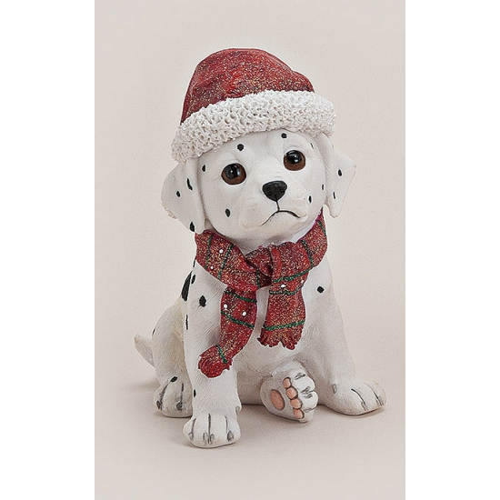 Afbeelding Polystone Dalmatier met kerstmuts door Animals Giftshop