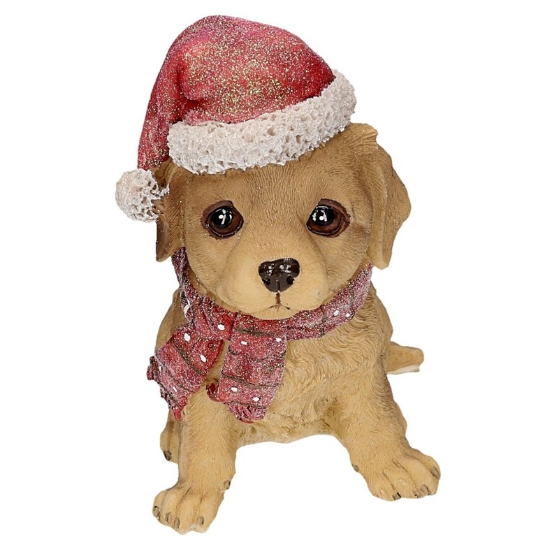 Afbeelding Polystone Labrador met kerstmuts door Animals Giftshop