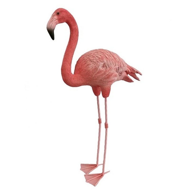 Polystone tuinbeeld flamingo 65 cm