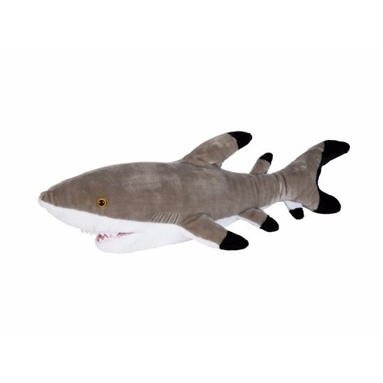 Rif haai met zwarte punt pluche 75 cm