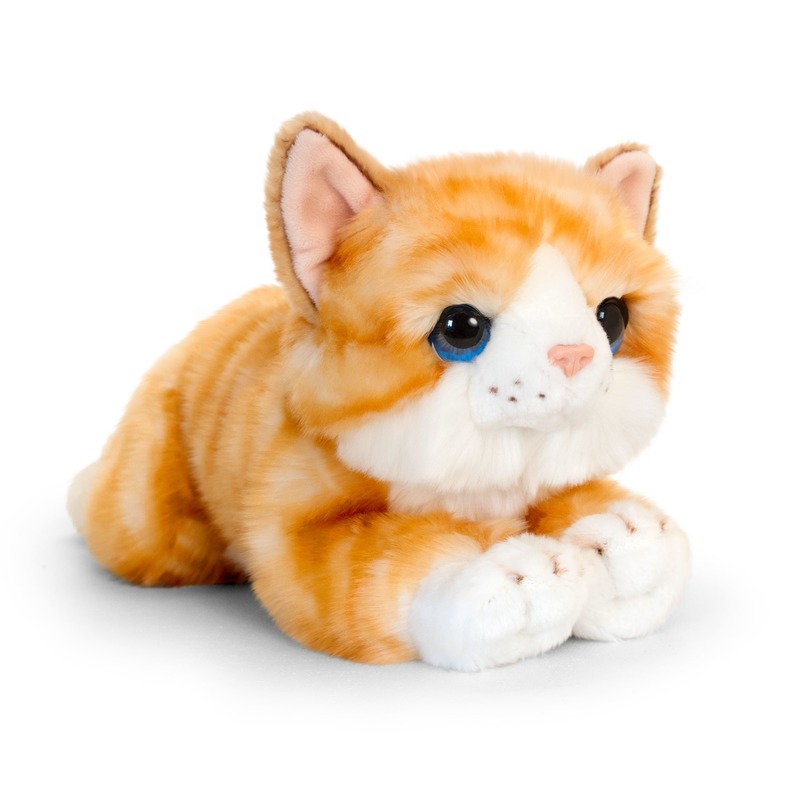 Rode kitten knuffelkat 32 cm