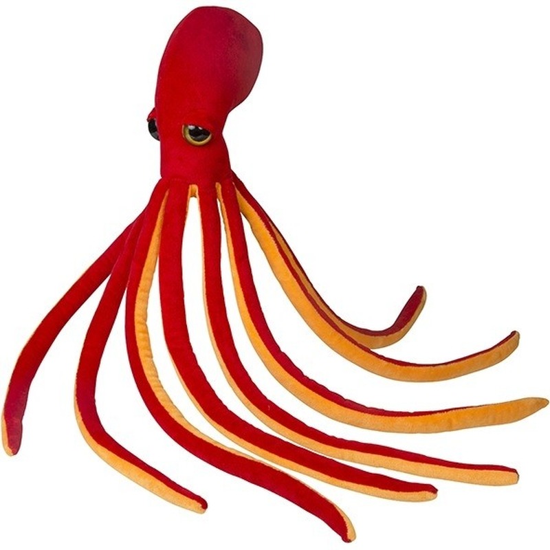 Rode octopus/inktvis vissen knuffels 100 cm knuffeldieren