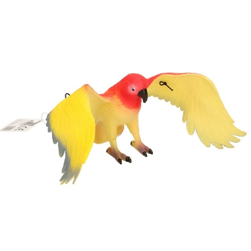 Rode papegaai van plastic 33 cm
