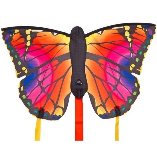 Rode vlinder speel vlieger 52 x 34 cm en 2 staarten