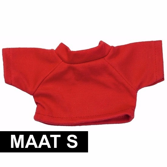 Afbeelding Rood shirt S voor Clothies knuffeldier 10 x 8 cm door Animals Giftshop