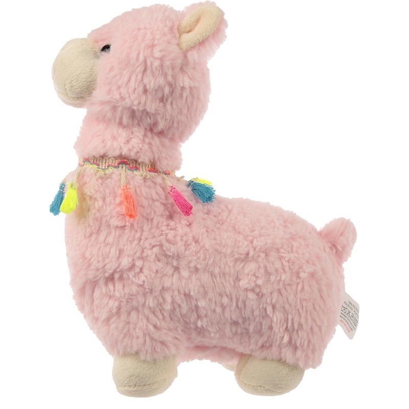 Roze alpaca/lama deurstopper/deurwig 38 cm