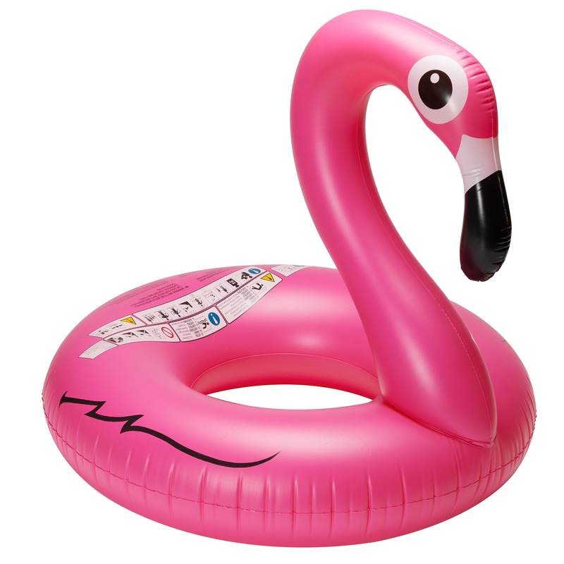 Roze flamingo zwemband 110 cm