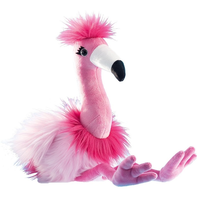 Roze flamingos knuffels 27 cm knuffeldieren