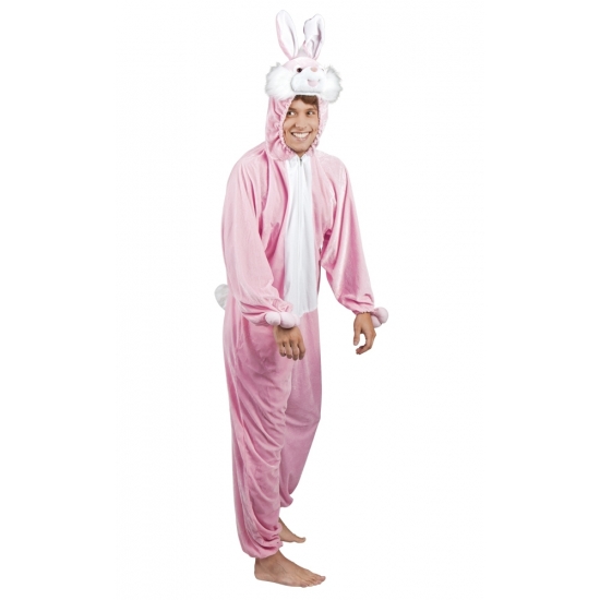 Roze konijnen/ hazen kostuum voor heren