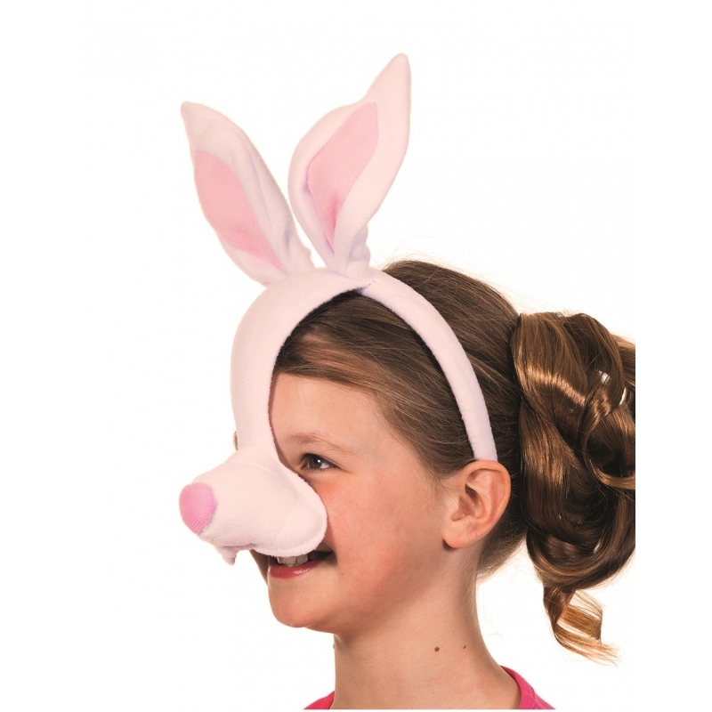 Roze konijnen masker met geluid