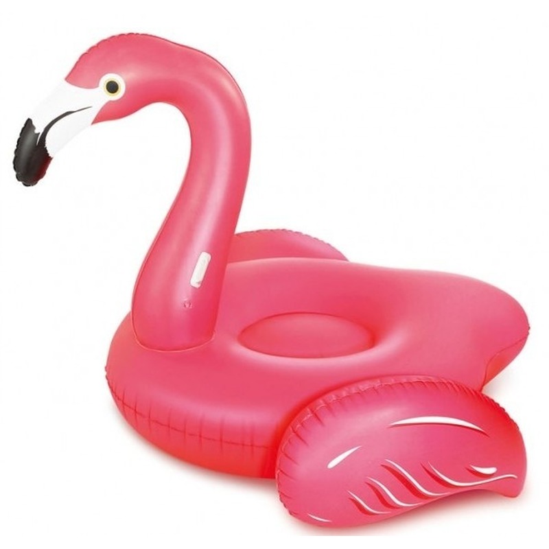 Roze opblaasvlot flamingo 122 cm