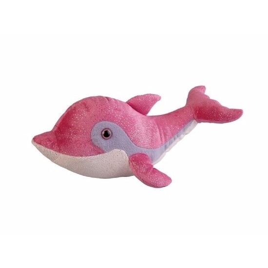 Roze pluche knuffeldier dolfijn 33 cm