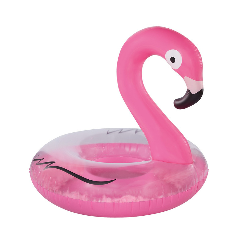 Roze ride-on opblaasvlot flamingo 118 cm