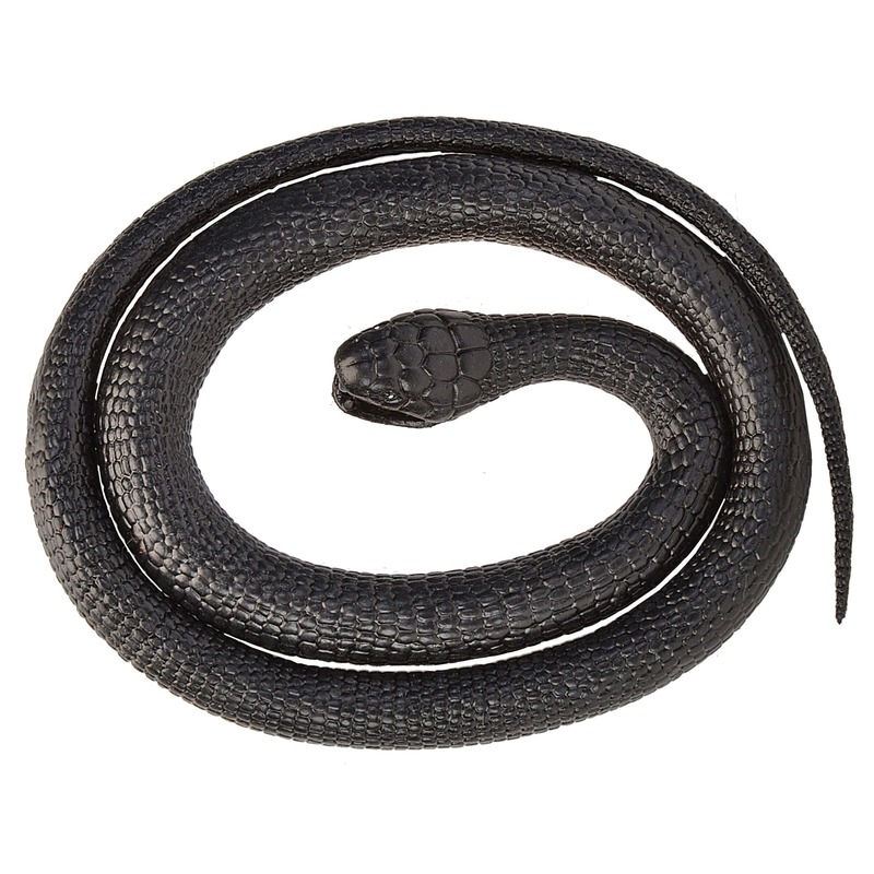 Rubberen dieren zwarte mamba slang - rubber - 117 cm